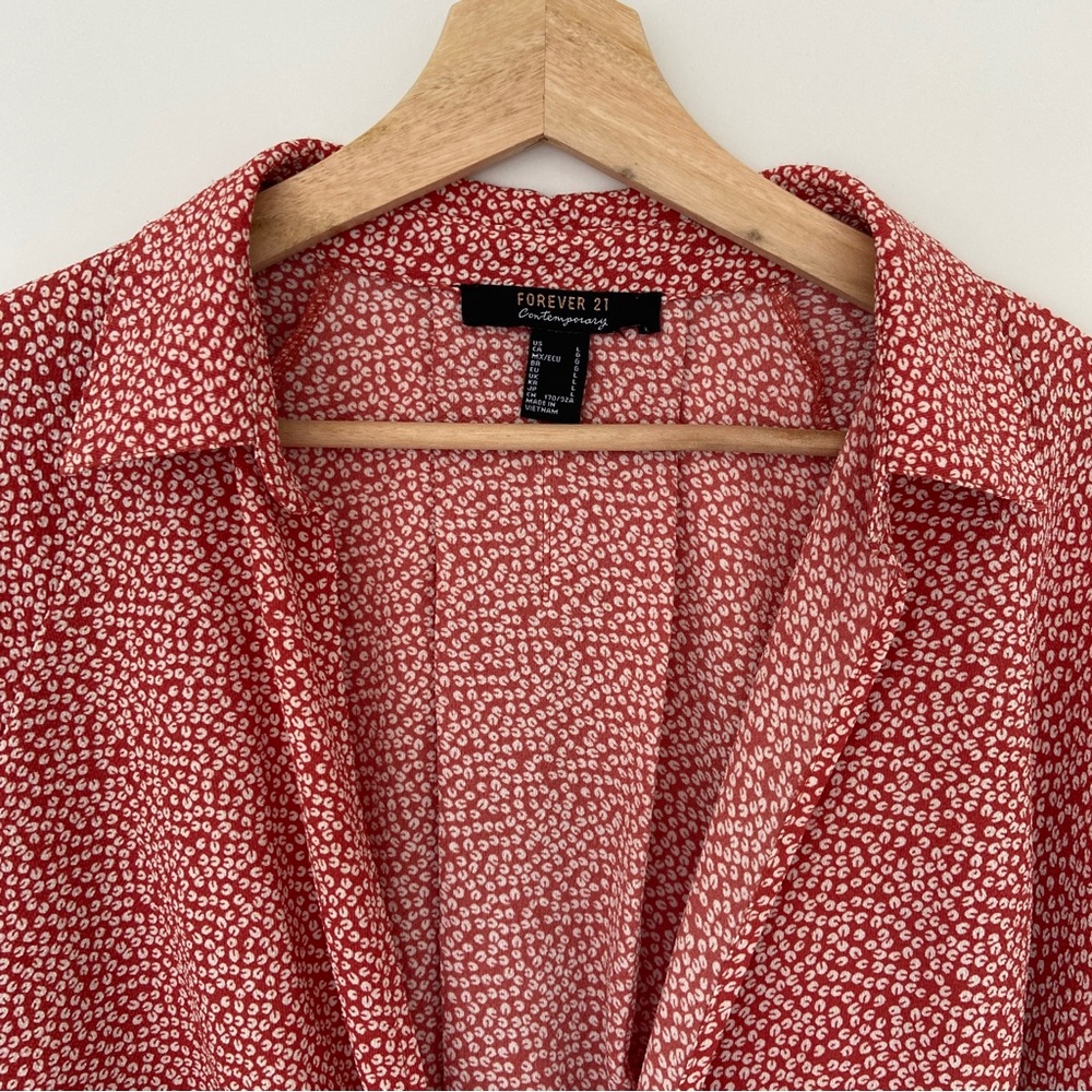 Red Patterned Women's Top - Picture 9 of 14